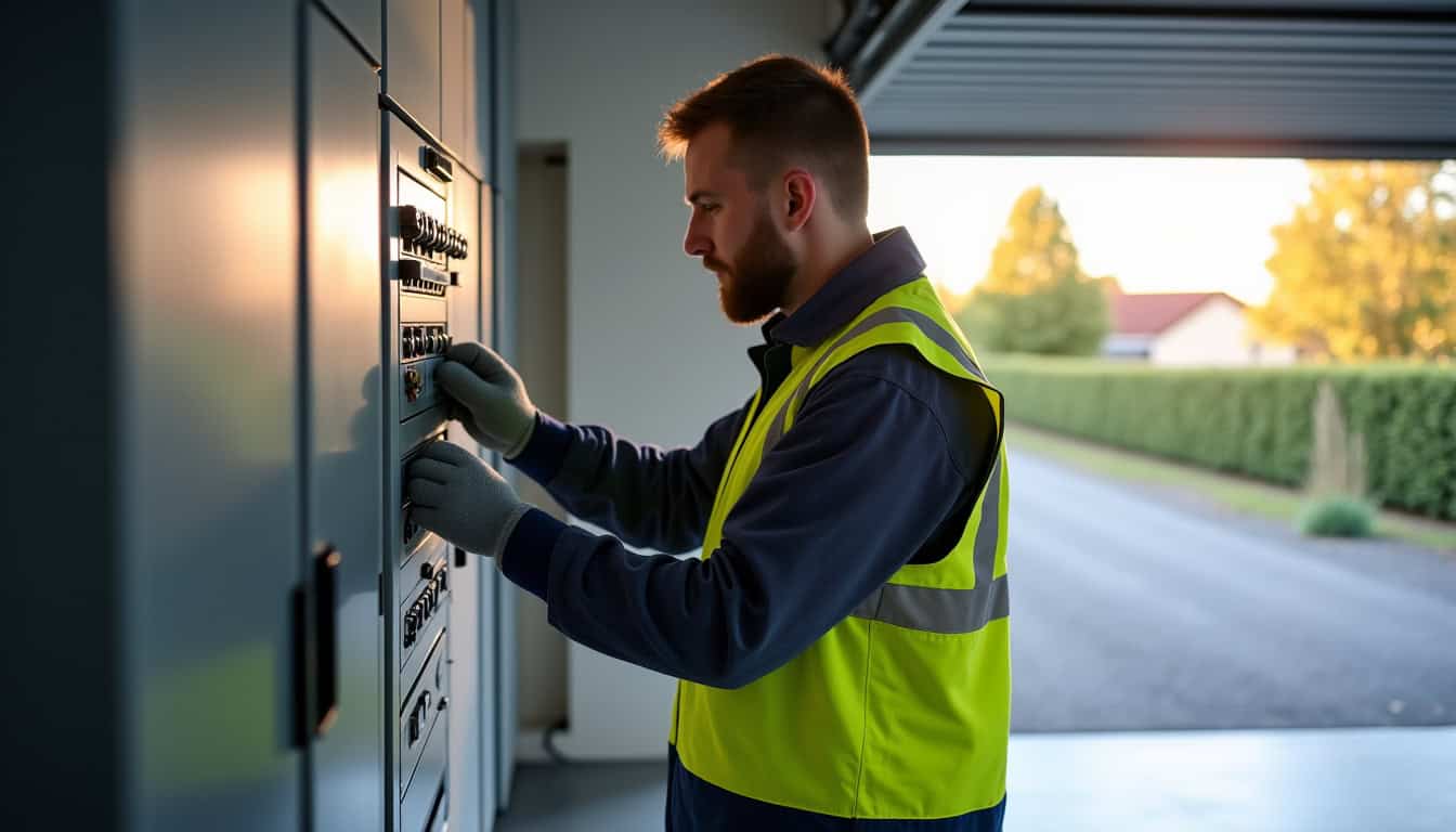 Un technicien certifié IRVE vérifie le tableau électrique d