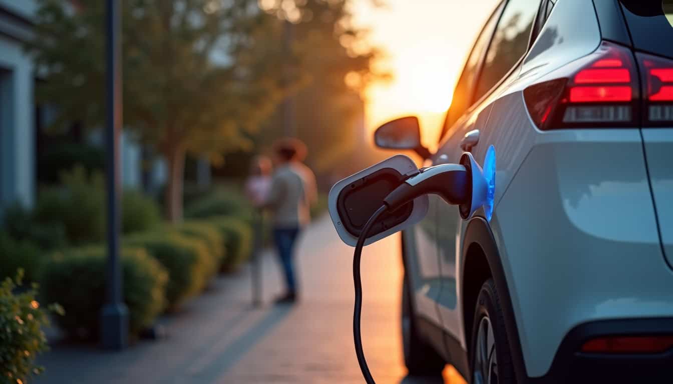 Utilisateur rechargeant son véhicule électrique via une borne à Héric