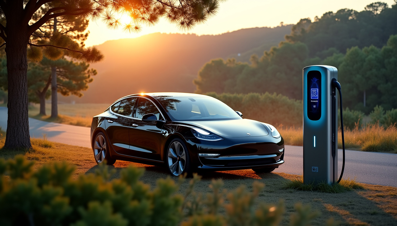 Voiture électrique en charge sur une borne à Mées