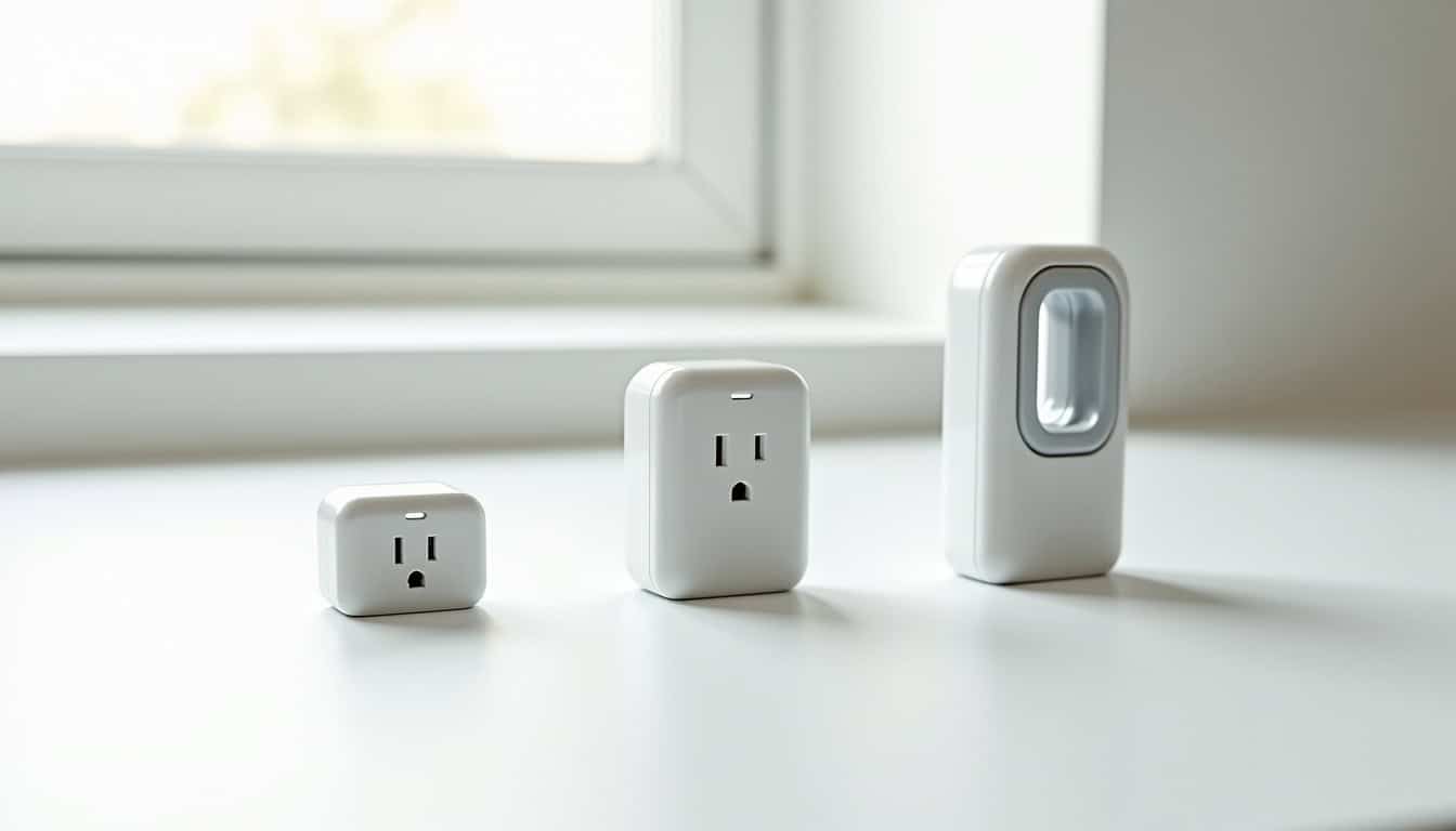 Vue comparative de différents modèles de bornes de recharge électrique pour voitures, depuis une simple prise renforcée jusqu