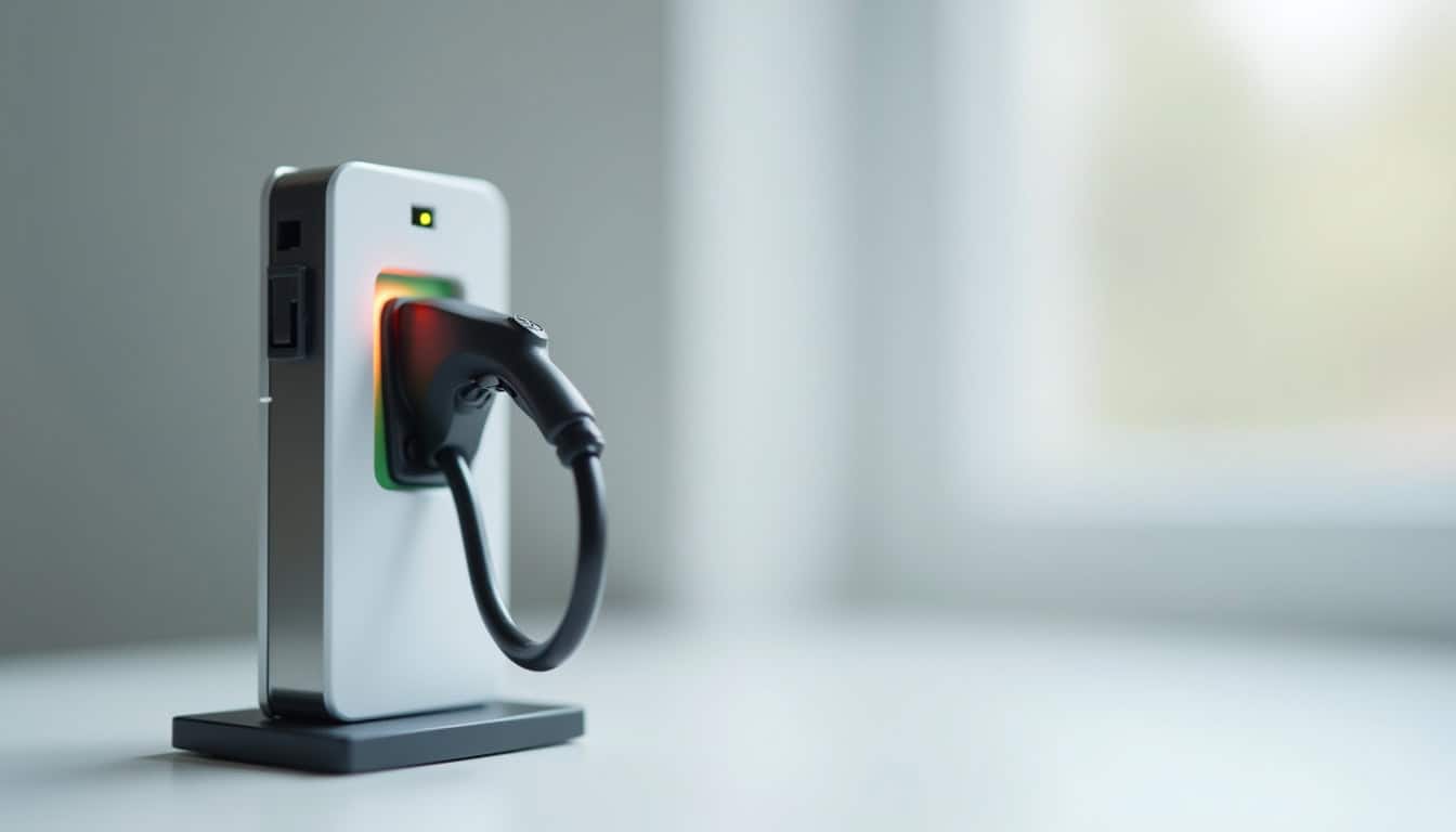 Borne de recharge connectée en fonctionnement à Tartas, avec affichage de l