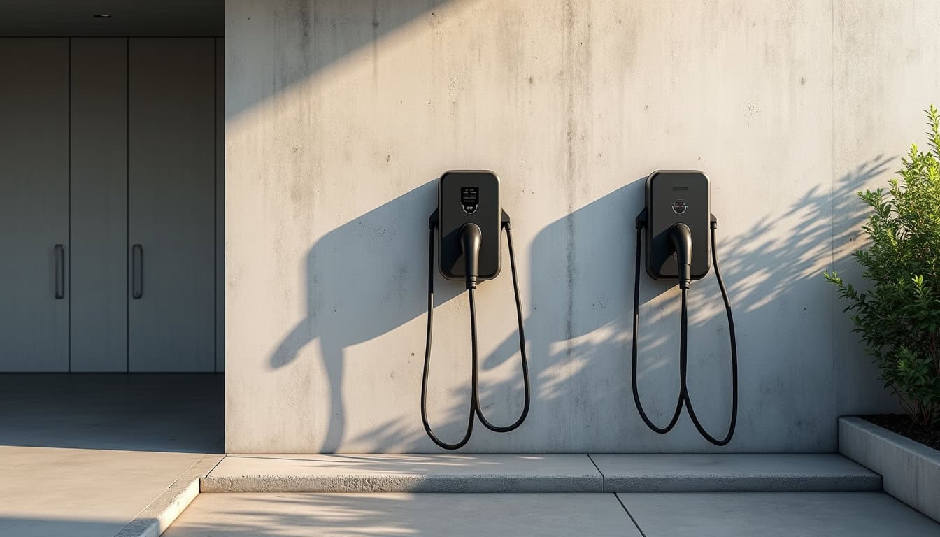 Borne de recharge double pour flotte de véhicules électriques dans une entreprise à Bessan