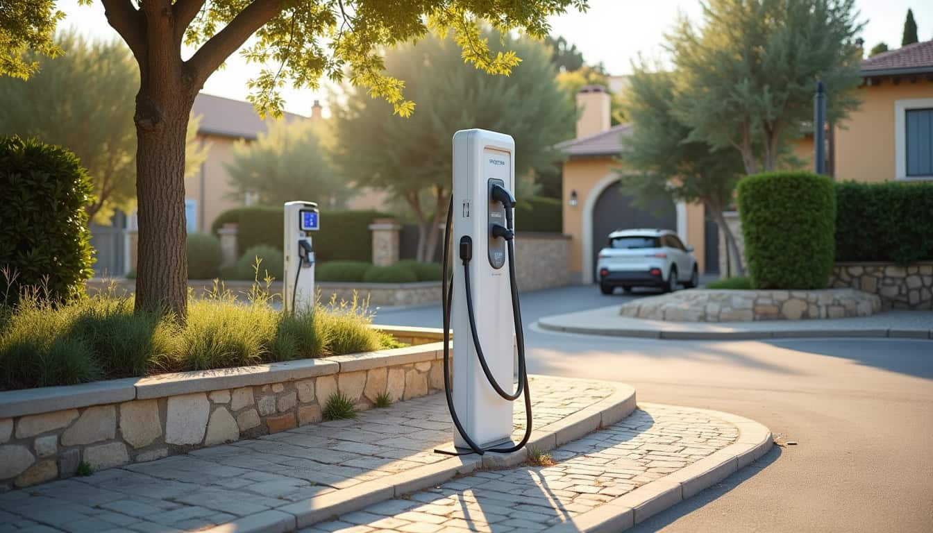 Borne de recharge eborn située sur l'avenue de Provence à Tulette