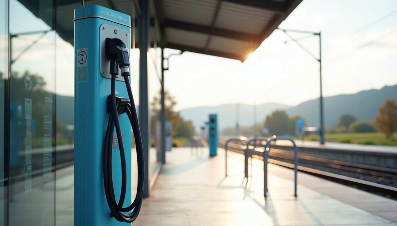 Borne de recharge électrique à la gare de Morvillars
