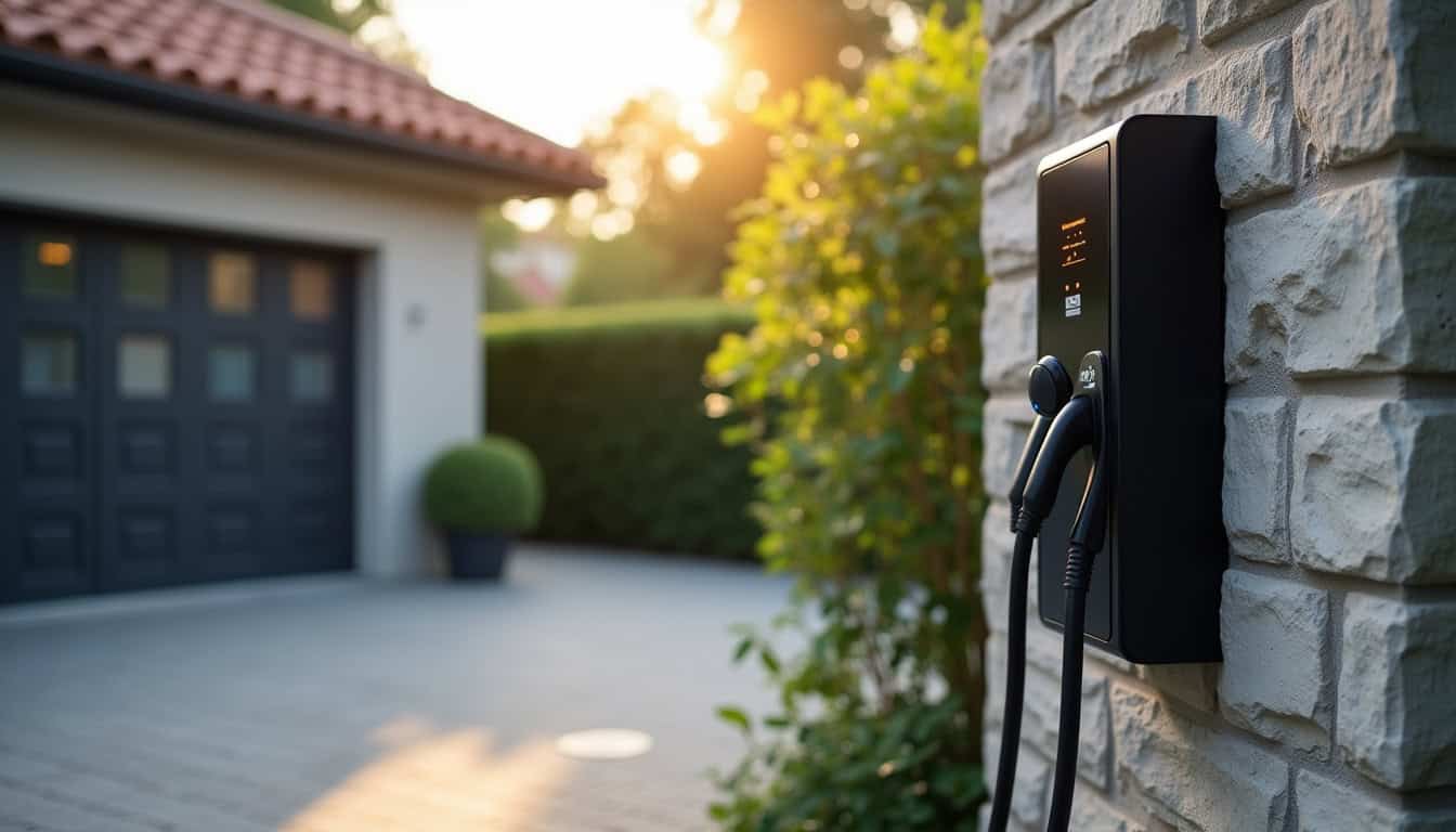 Borne de recharge électrique connectée en fonctionnement à Distroff
