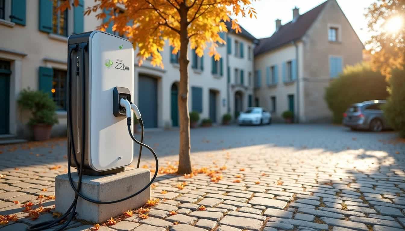 Borne de recharge électrique de 22 kW installée à l