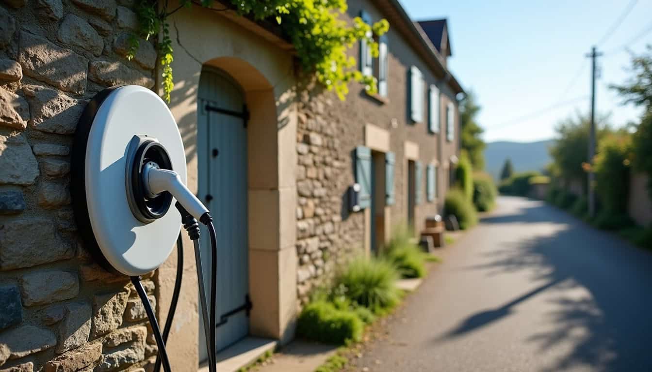 Borne de recharge électrique devant l