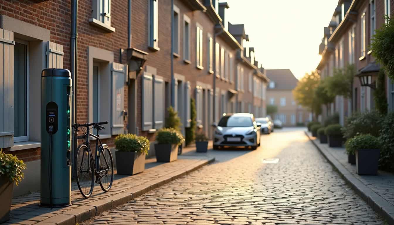 Borne de recharge électrique en milieu urbain à Chaumes-en-Brie