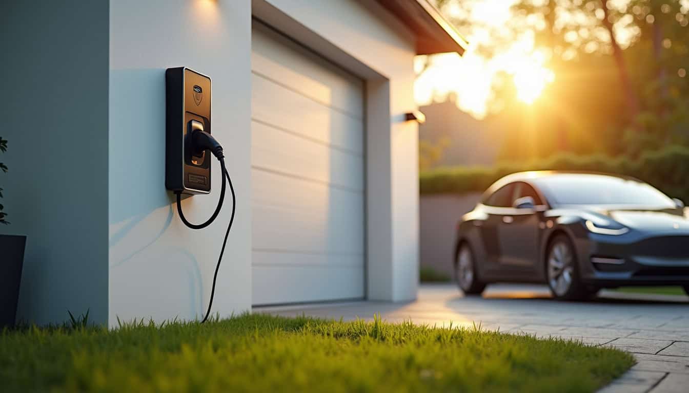 Borne de recharge électrique installée à côté d