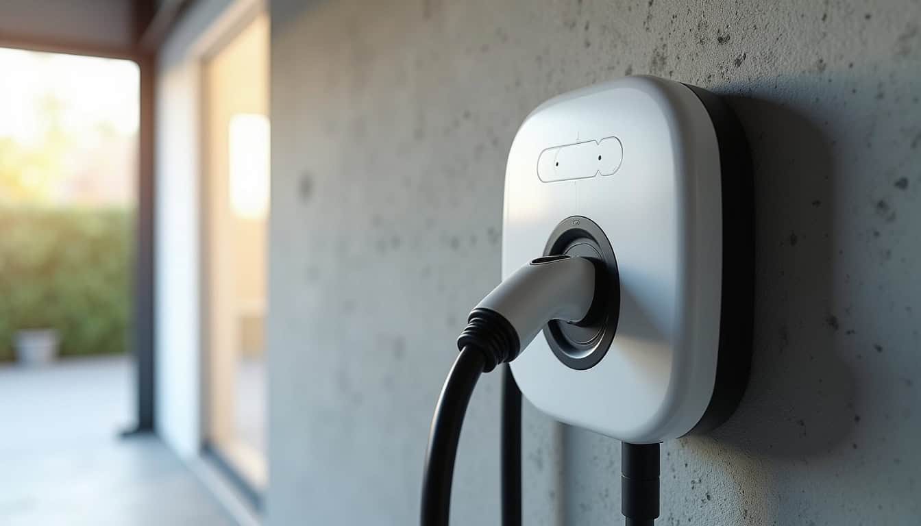 Borne de recharge électrique installée à côté d