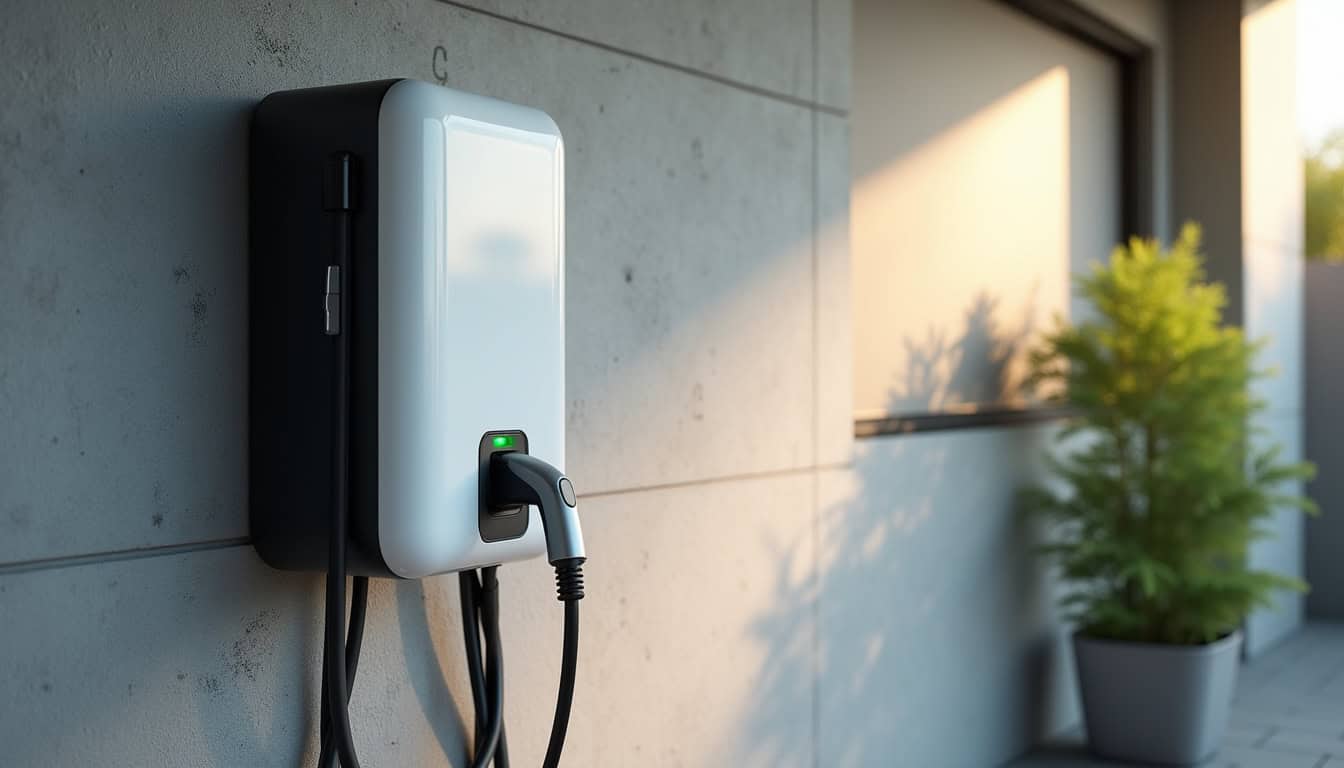 Borne de recharge électrique installée à l
