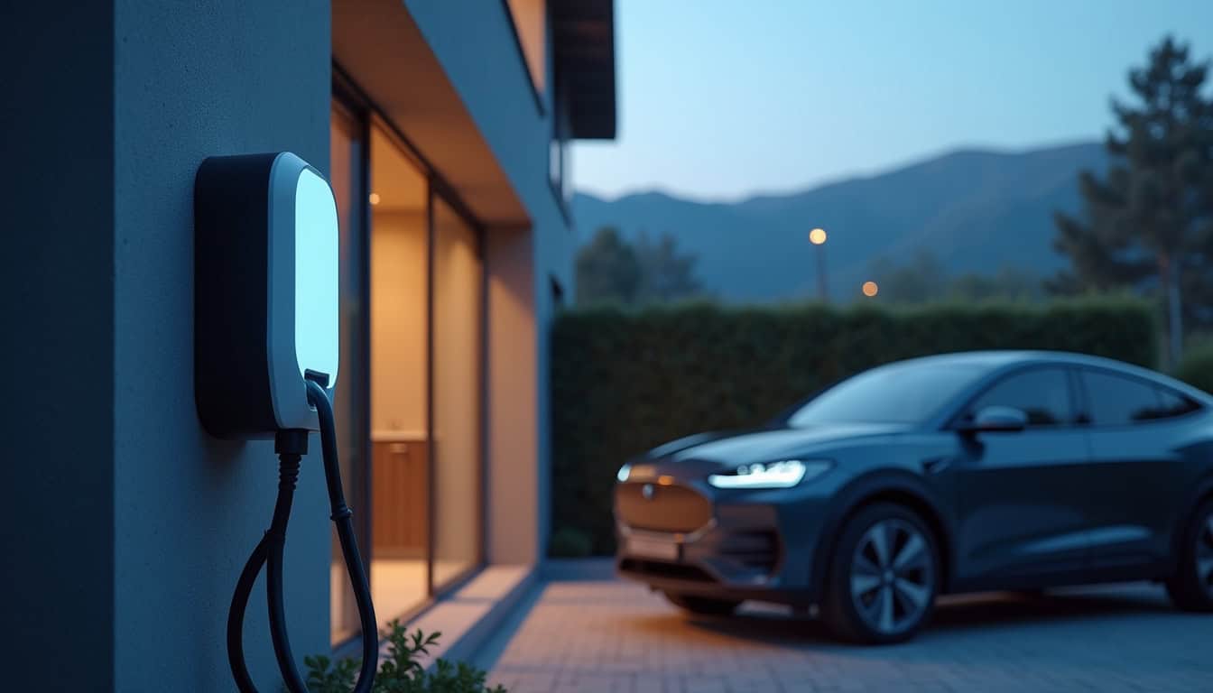 Borne de recharge électrique installée à l