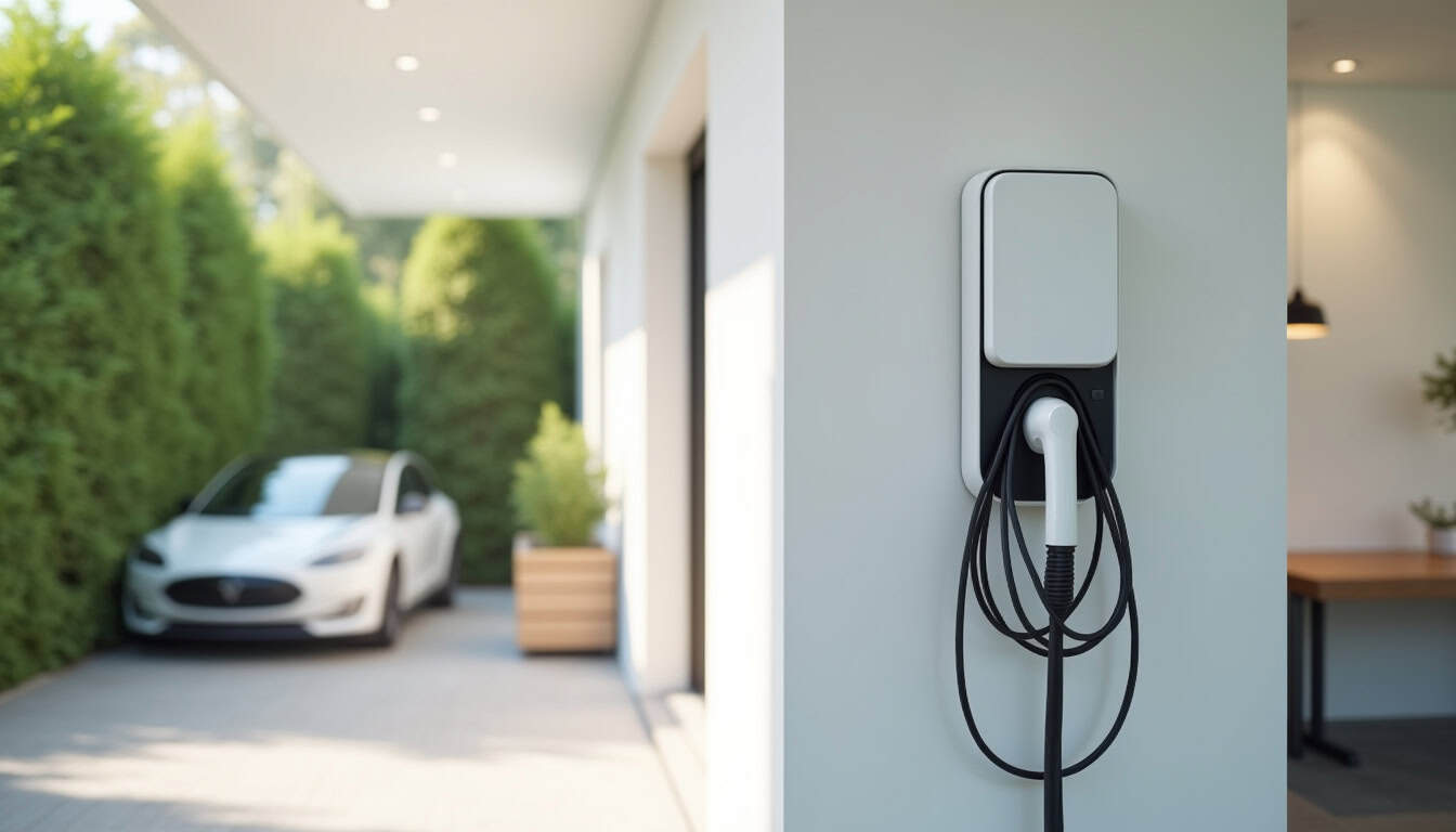 Borne de recharge électrique installée à l