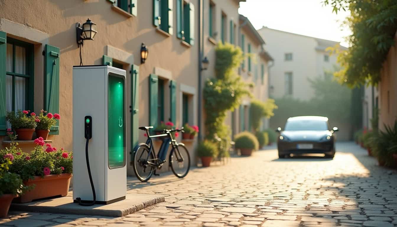 Borne de recharge électrique installée à l