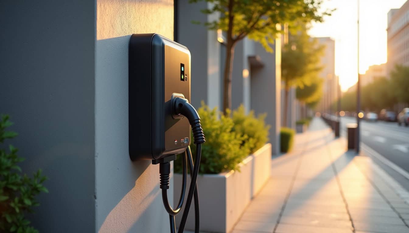 Borne de recharge électrique installée à l