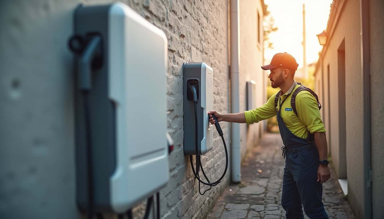 Borne de recharge électrique installée à l