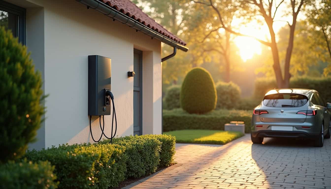 Borne de recharge électrique installée dans une maison à Tourville-sur-Arques