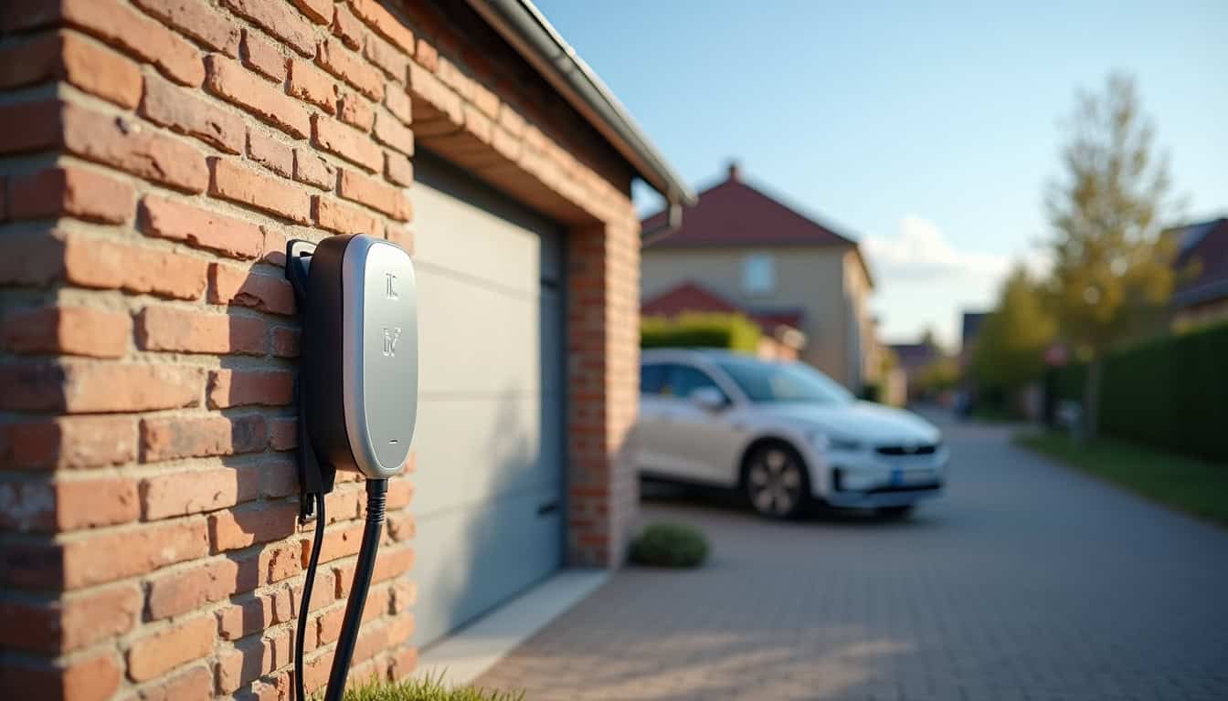 Borne de recharge électrique installée devant une maison à Chalindrey