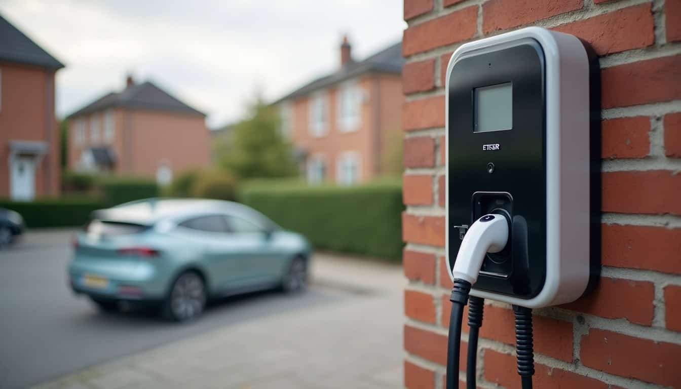 Borne de recharge électrique installée en extérieur à Saint-Venant