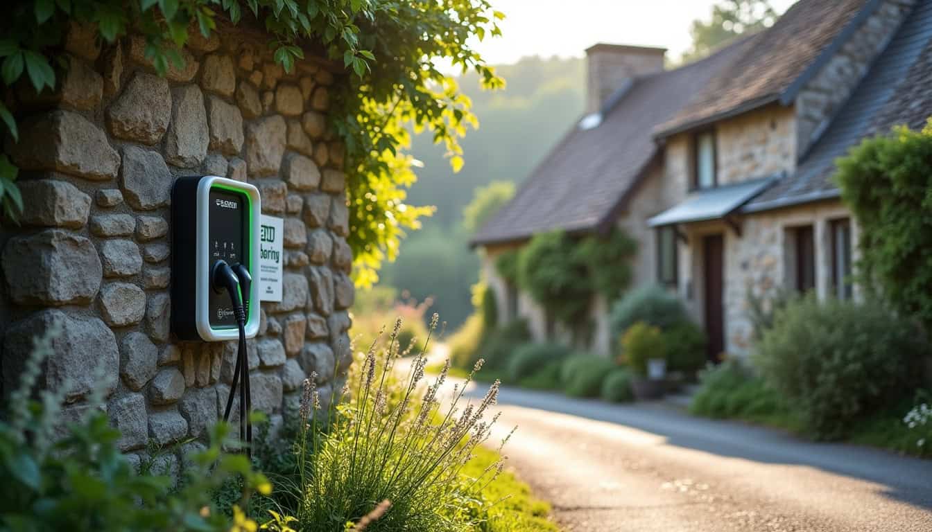 Borne de recharge électrique publique située à Pluméliau-Bieuzy