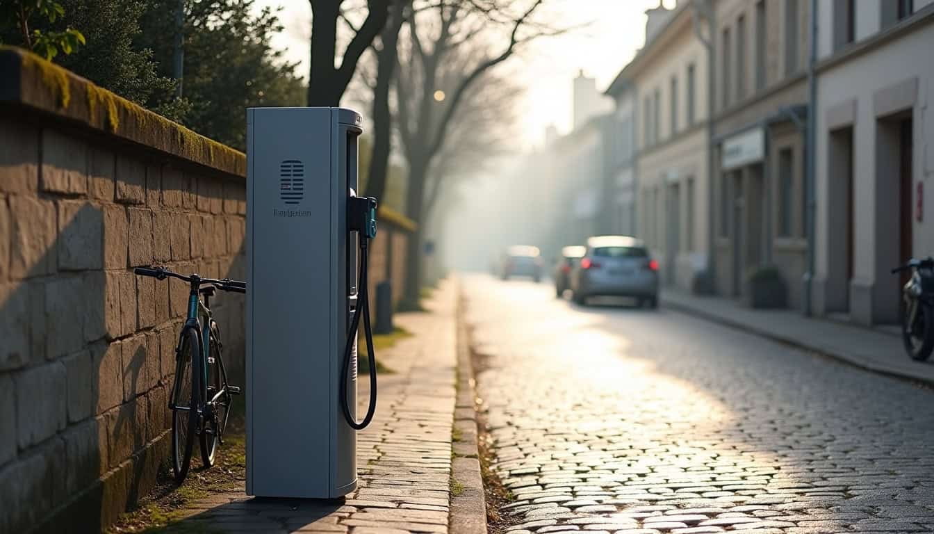 Borne de recharge électrique publique située Rue Saint-Germain à Laversines