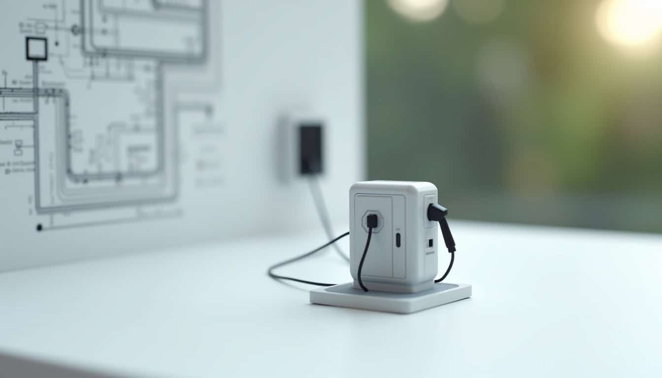 Borne de recharge électrique raccordée au tableau électrique d
