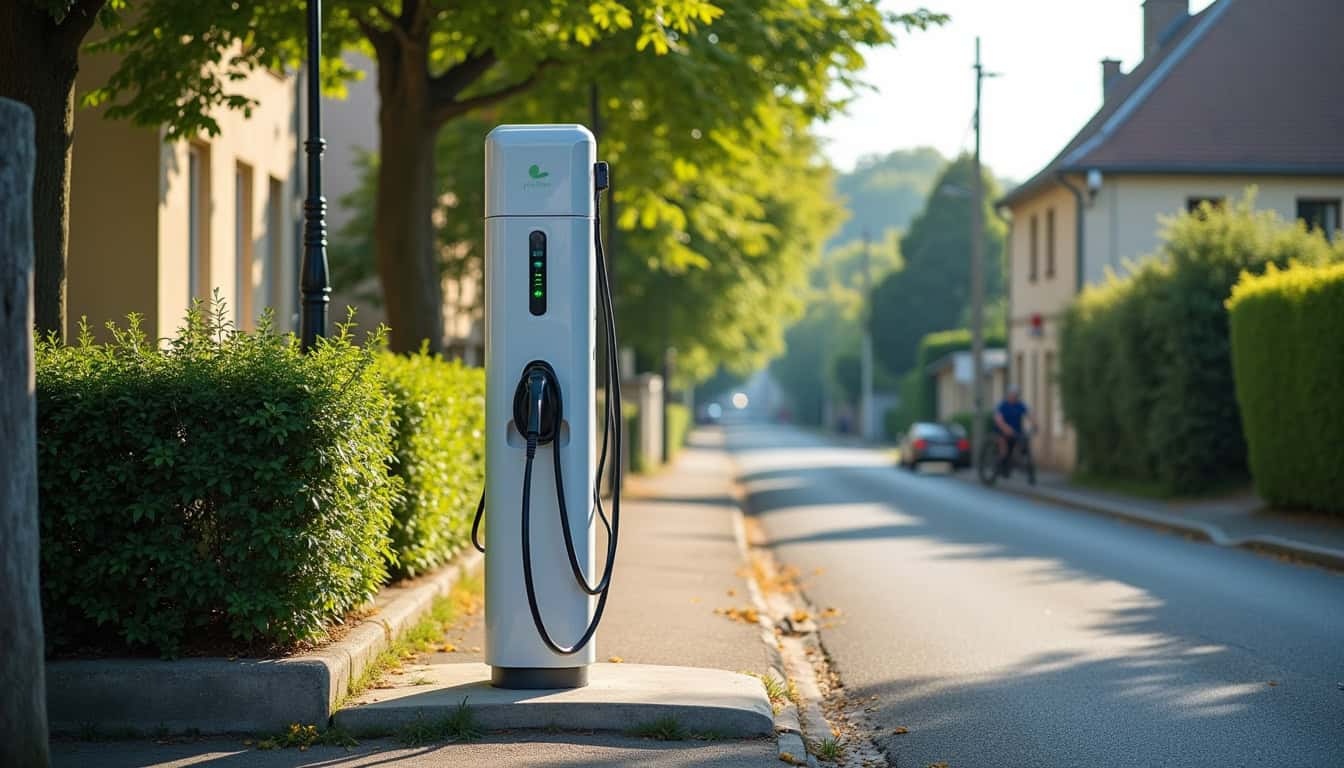 Borne de recharge électrique située au 32 Rue de Dieppe à Milly-sur-Thérain