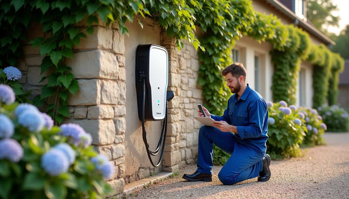 Borne de recharge installée à l