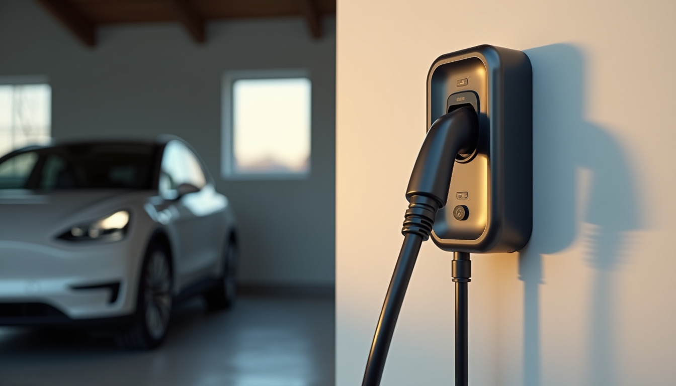 Borne de recharge installée dans un garage de maison individuelle à Viry-Châtillon