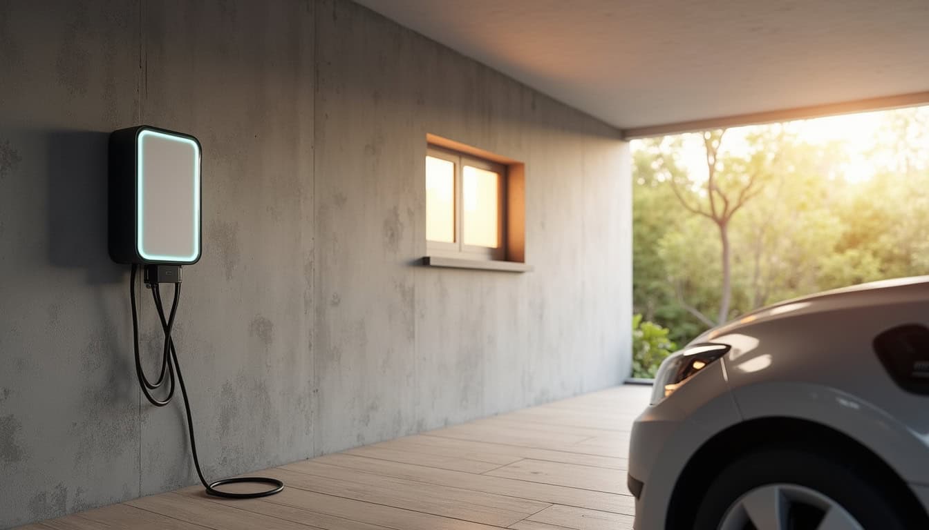 Borne de recharge installée dans un garage privé à Sainte-Eulalie