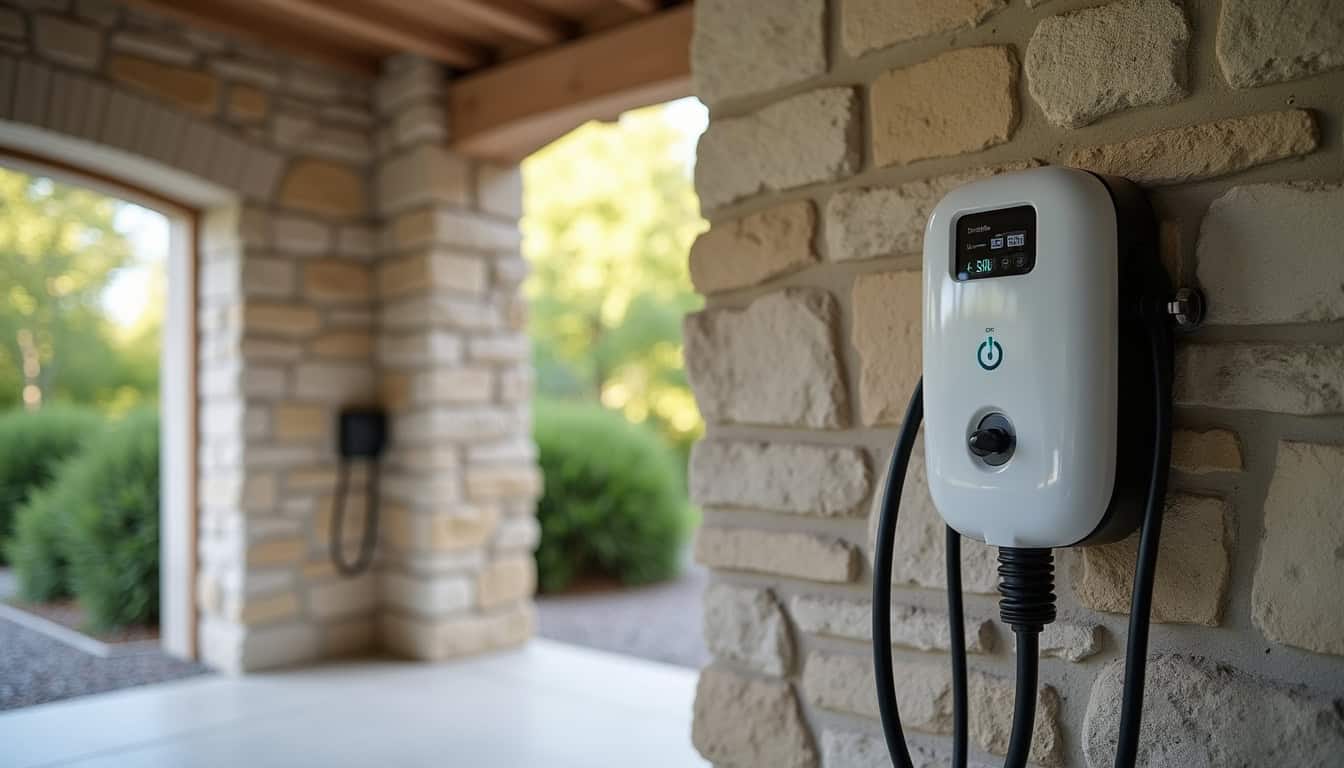 Borne de recharge installée dans un garage privé à Vendôme