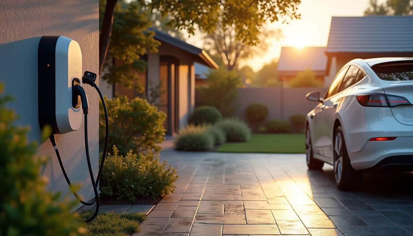 Borne de recharge installée devant une maison à Dammartin-sur-Tigeaux