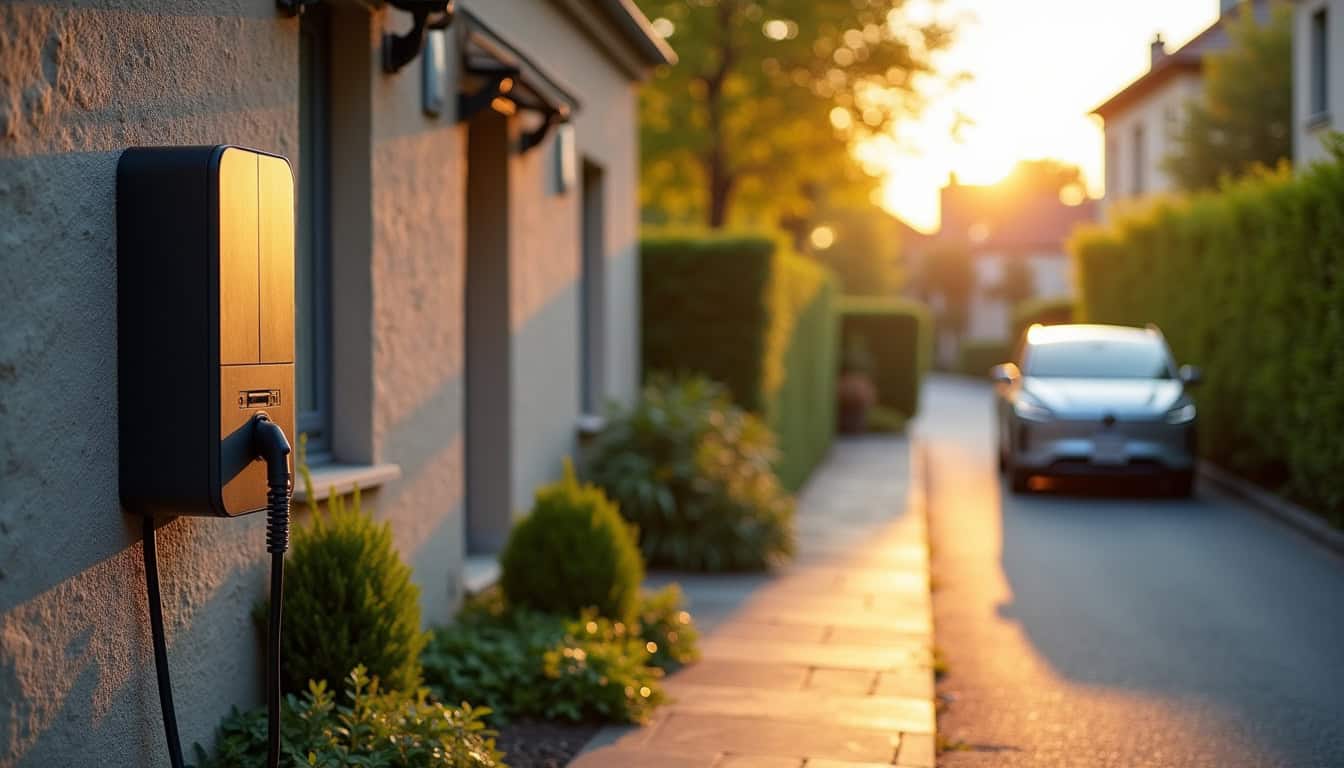 Borne de recharge installée devant une maison à Le Mée-sur-Seine