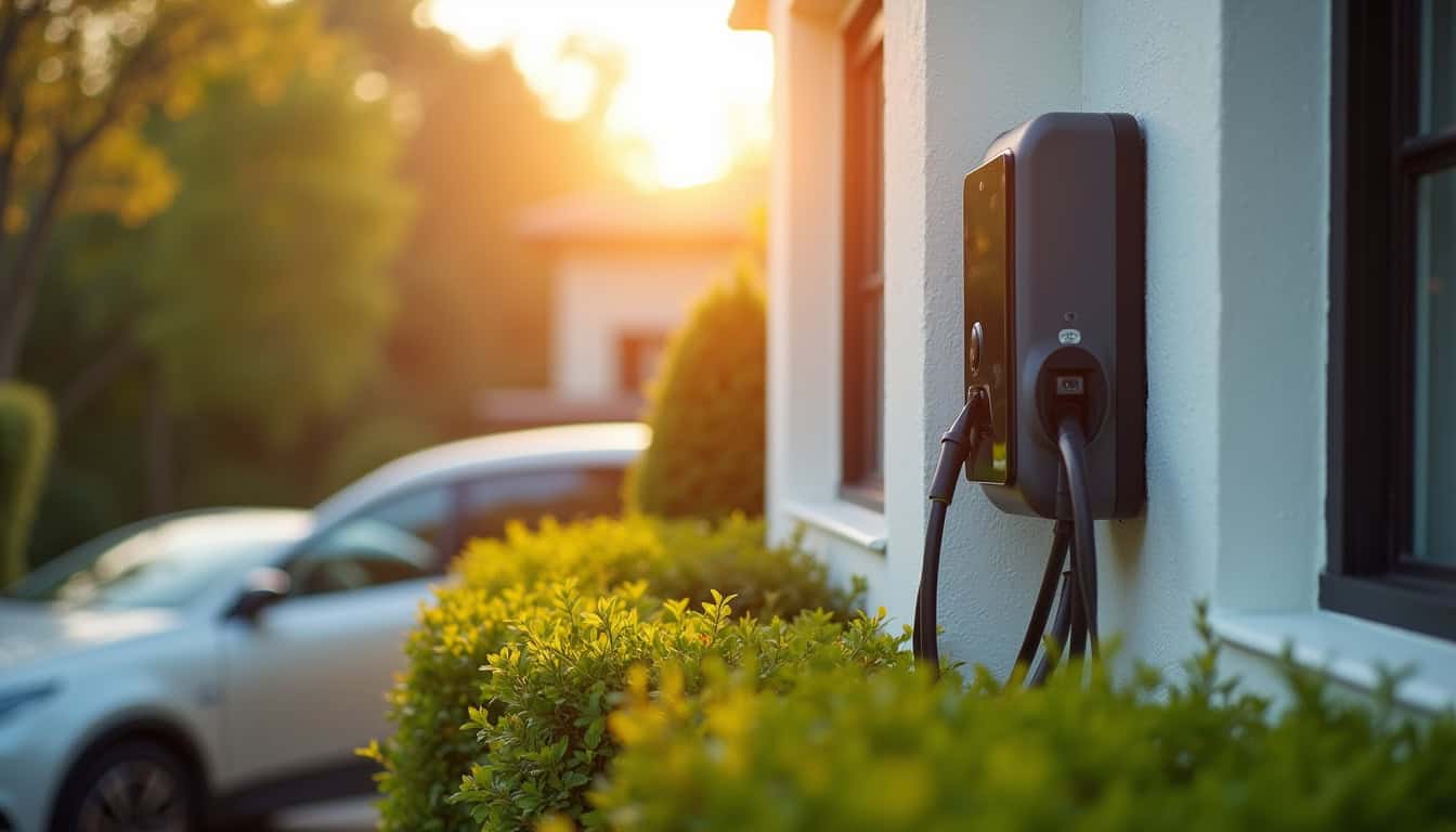 Borne de recharge installée devant une maison individuelle à Ruelle-sur-Touvre
