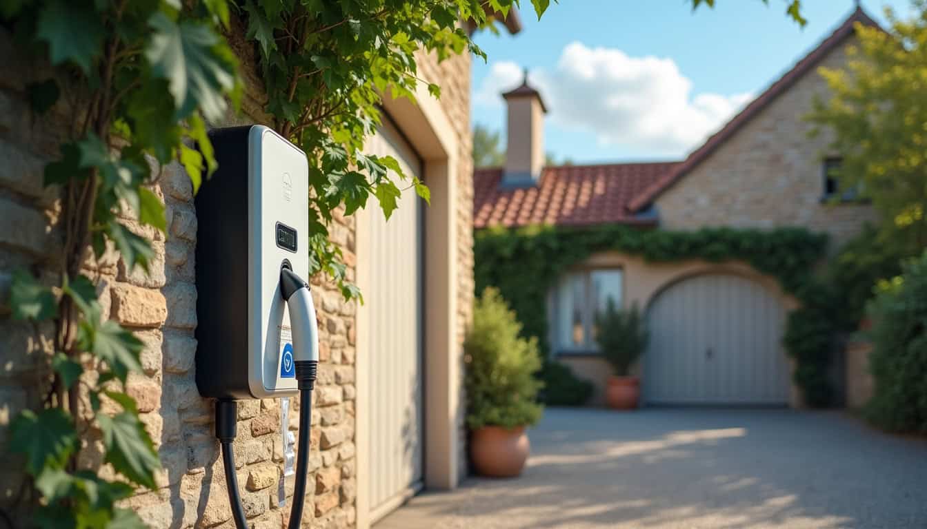 Borne de recharge installée en extérieur à Gontaud-de-Nogaret