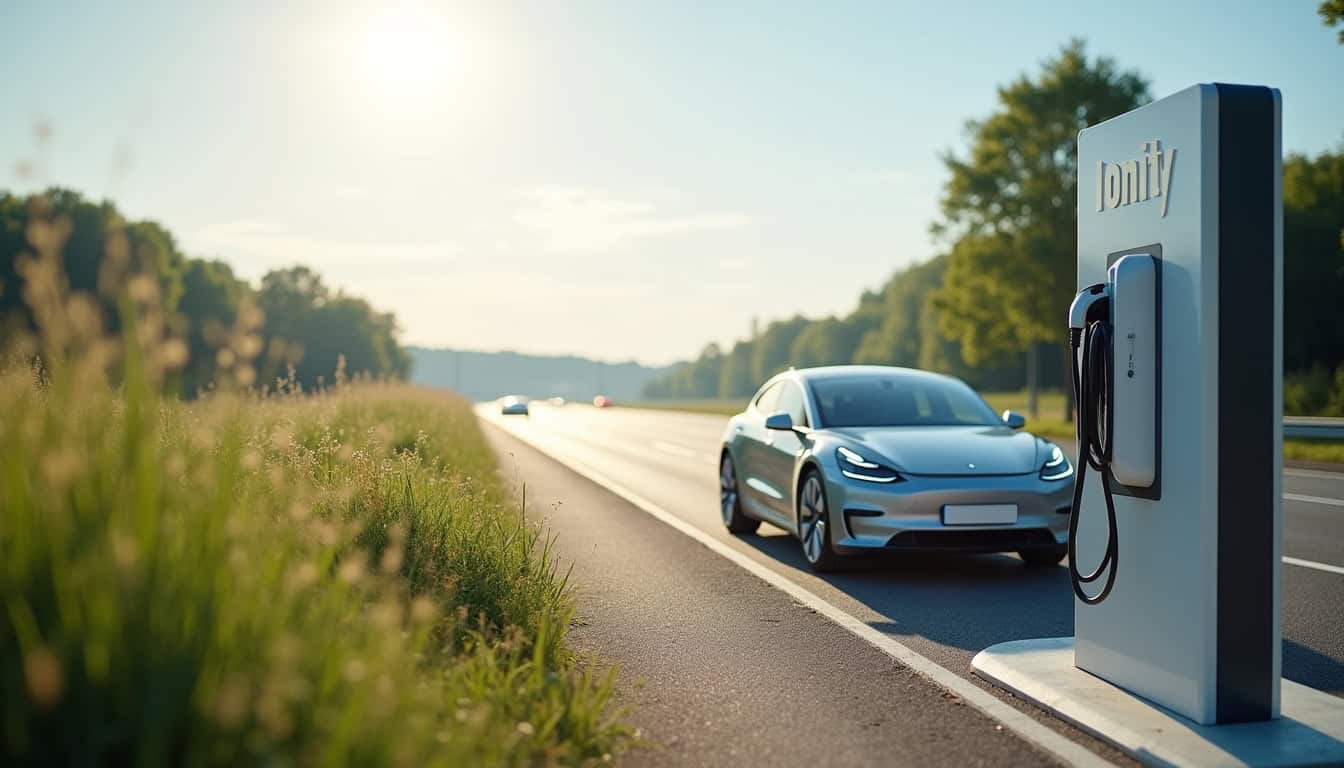 Borne de recharge IONITY sur l'aire de Toulon-sur-Allier A79