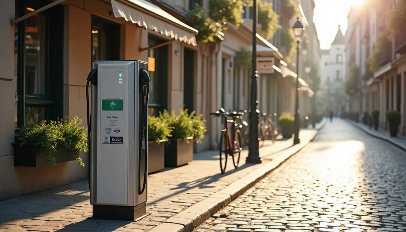 Borne de recharge Izivia située rue d'Aligre à Marans