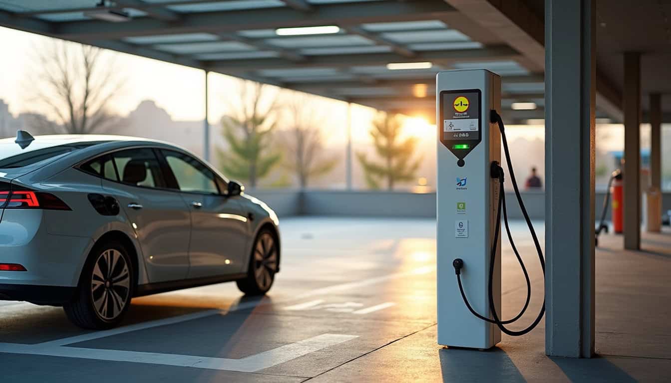 Borne de recharge Lidl située à l