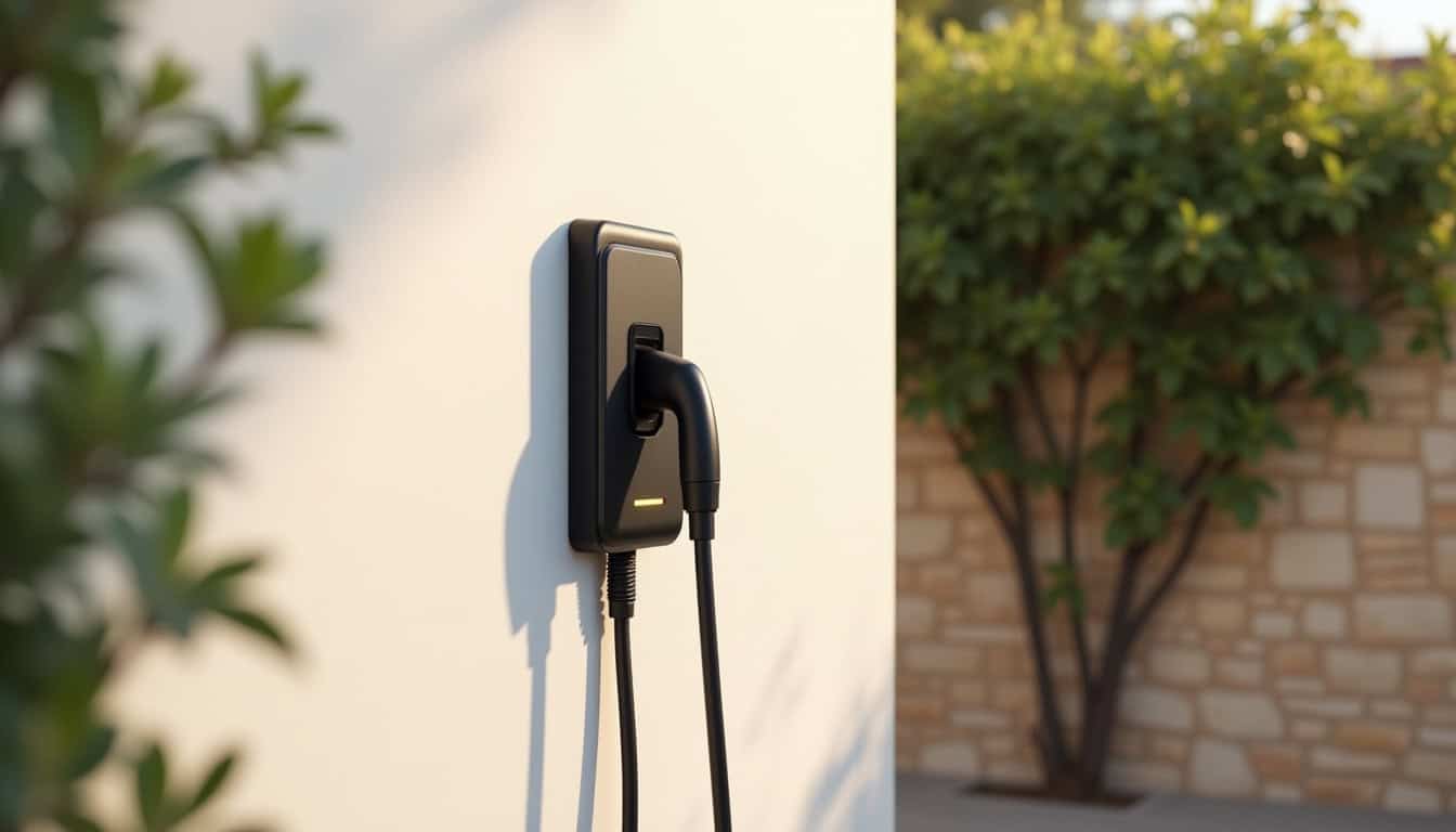Borne de recharge murale installée à l