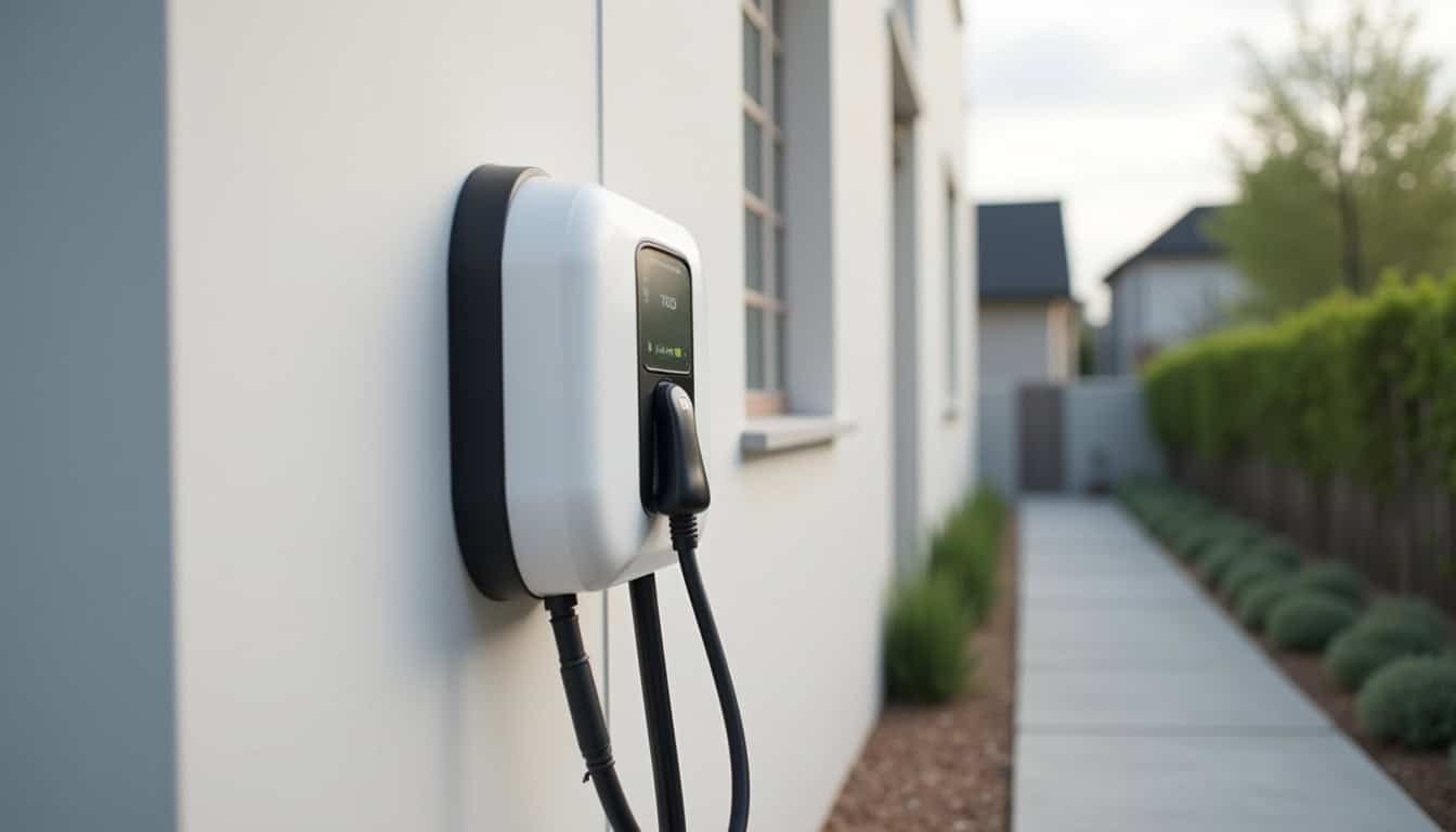 Borne de recharge murale installée à l