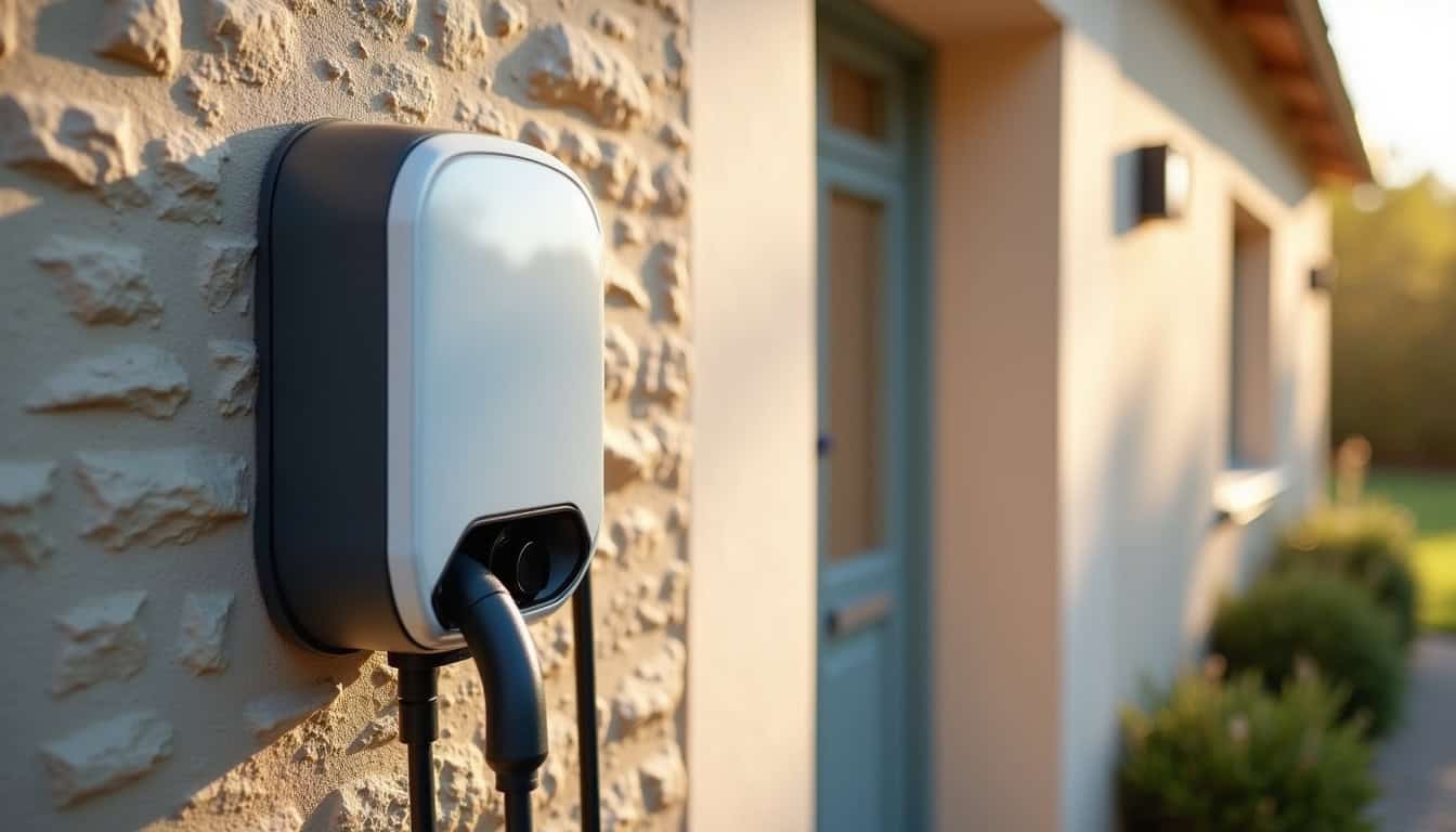 Borne de recharge murale installée à l