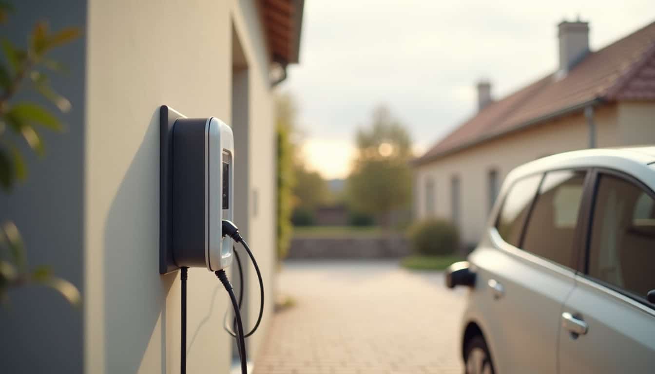 Borne de recharge murale installée à l