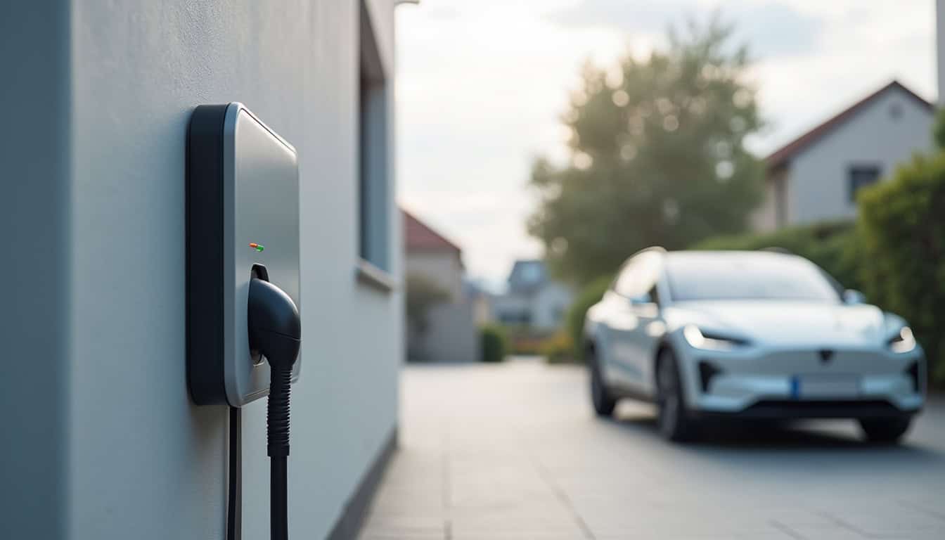 Borne de recharge murale installée à l
