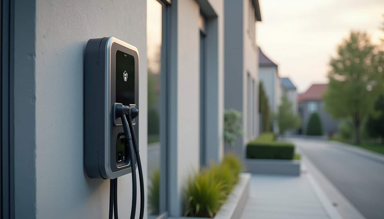 Borne de recharge murale installée à l