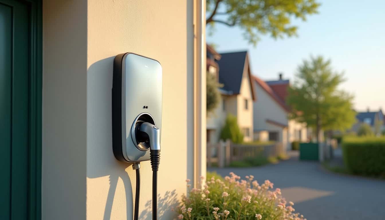 Borne de recharge murale installée à l