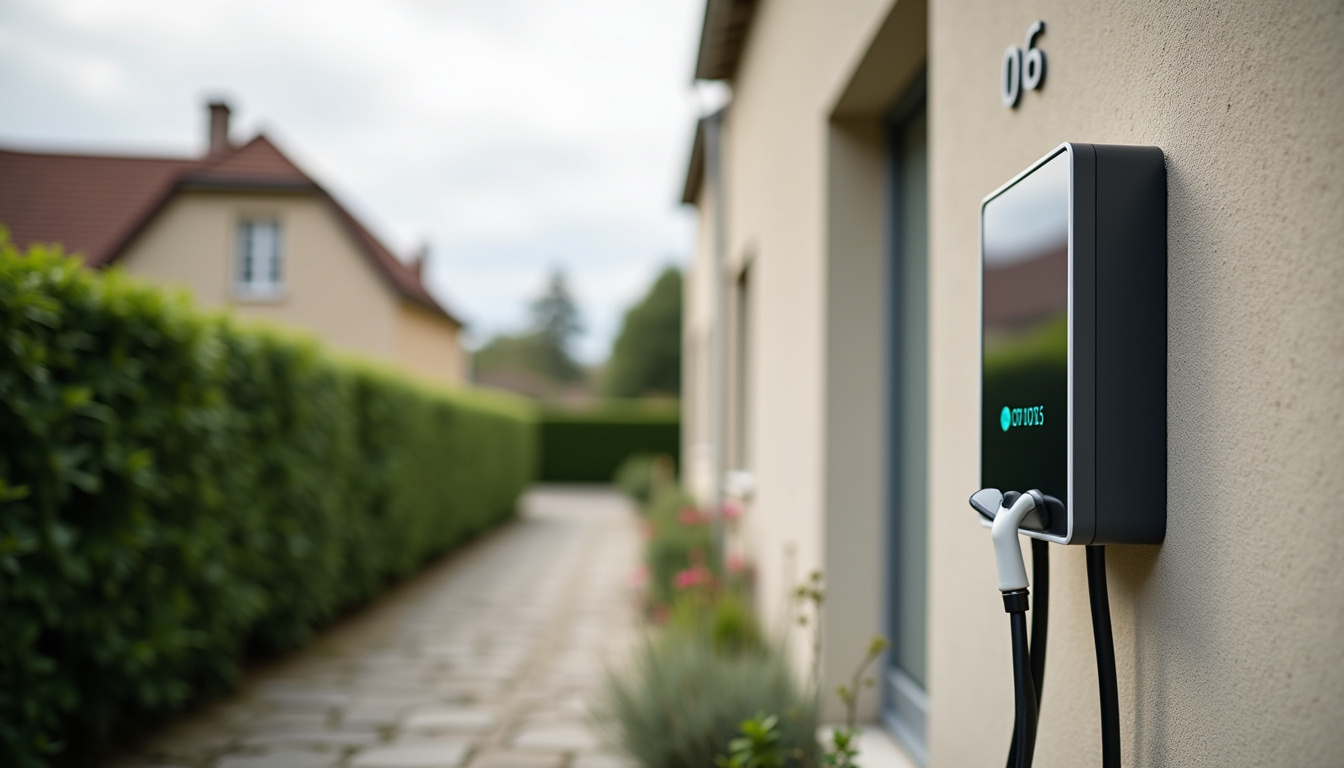 Borne de recharge murale installée à l'extérieur d'une maison à Campbon