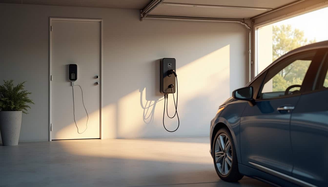 Borne de recharge murale installée dans un garage à Berstett