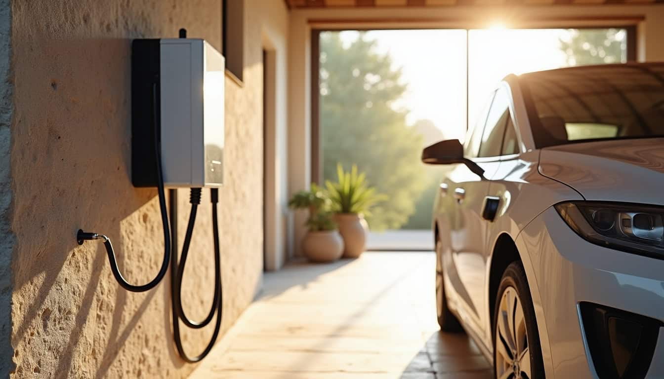 Borne de recharge murale installée dans un garage privé à Mur-sur-Allier