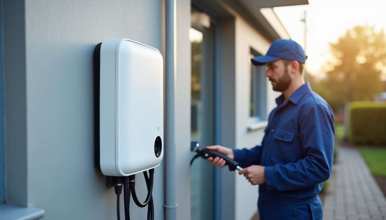 Borne de recharge murale installée par un professionnel à Sorbiers