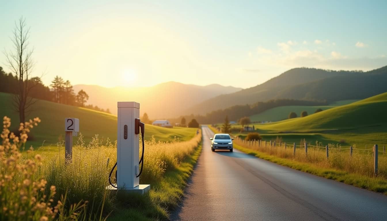 Borne de recharge publique du SDEHG située au 2 Chemin des Escarrères